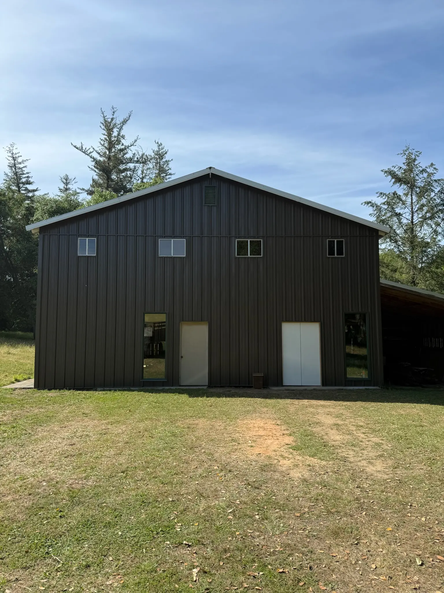 Completed gable end of the weatherproofed Anderson Valley building
